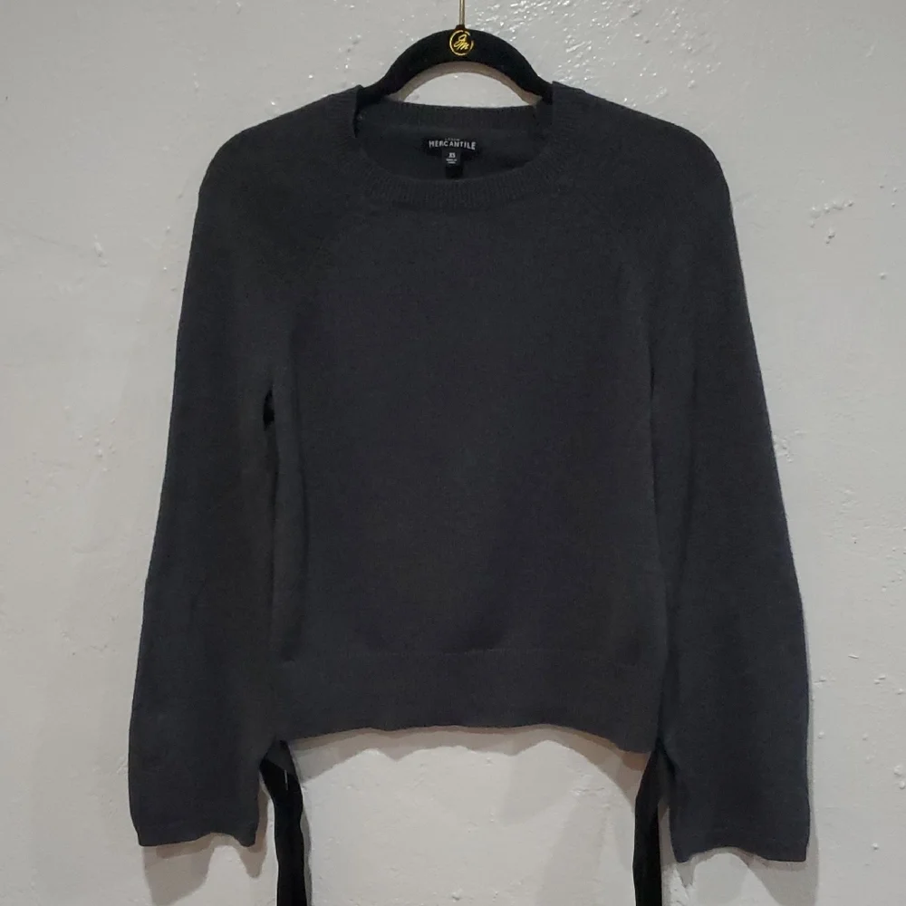 J. Crew Gray Sweater with Bow Details